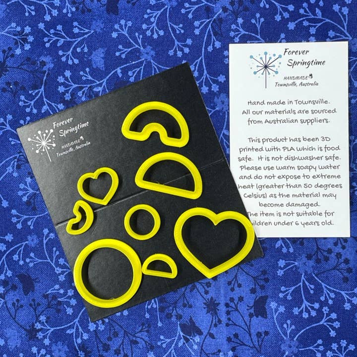 CIRCLES og HEARTS Cutters (8 fræsere) til Fondant/Polymer ler/Ler/Plasticine for engroshandel hos Forever Springtime