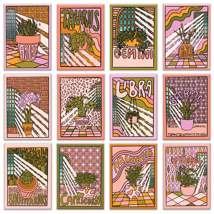 Plantstrology Rectangle Magnet Bundle for wholesale by Badge Bomb