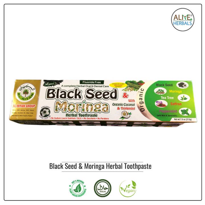 Black Seed & Moringa Herbal Toothpaste for wholesale by Alive Herbals