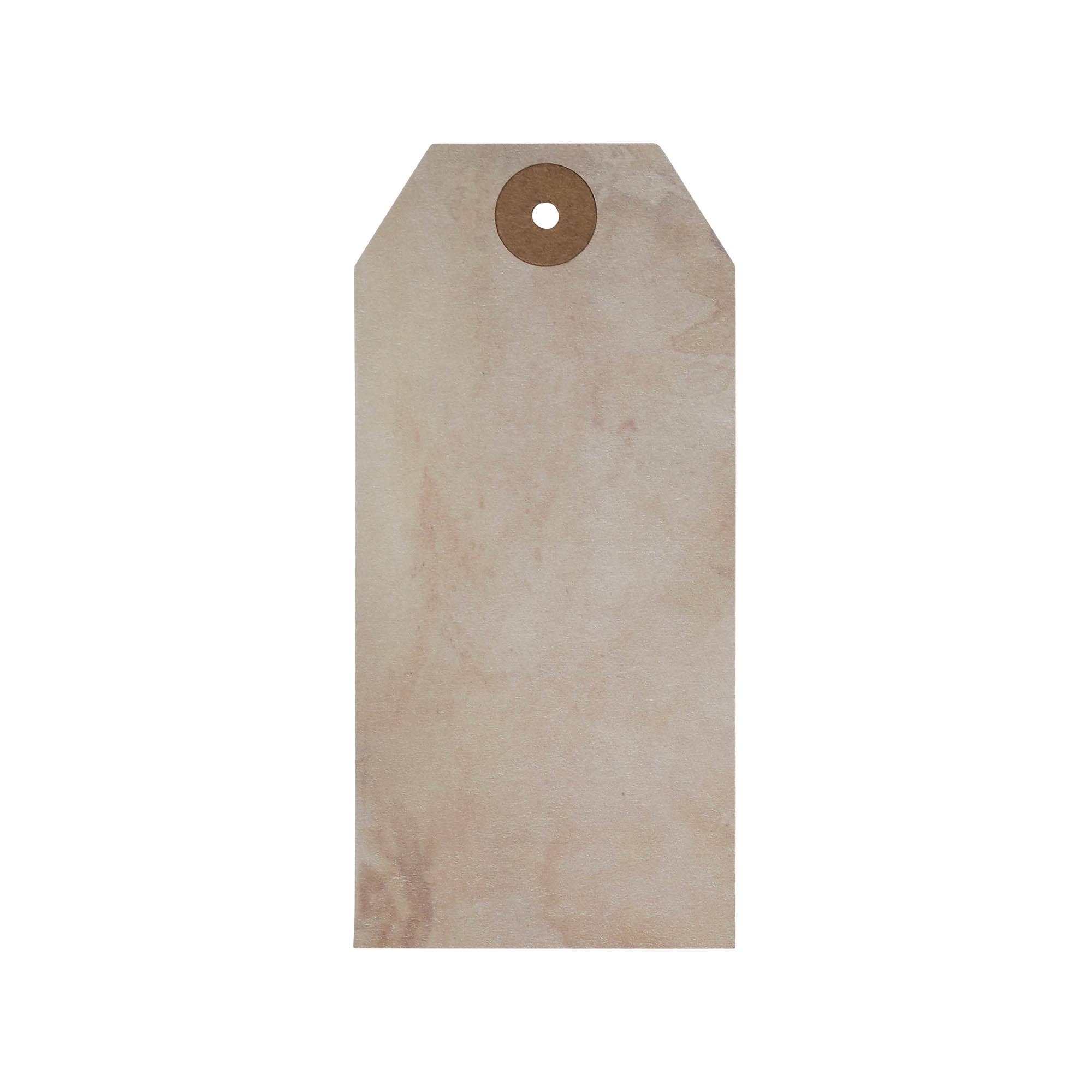 VHC Brands - Vente Textes pour étiquette cadeau - Étiquette en papier teinté au thé étoile primitive crème 4,75x2,25 avec ficelle, lot de 502