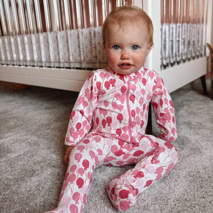 Norani Baby - Vendita all'ingrosso Tutina - Neonati - Organic Footie - Palloncini rosa1