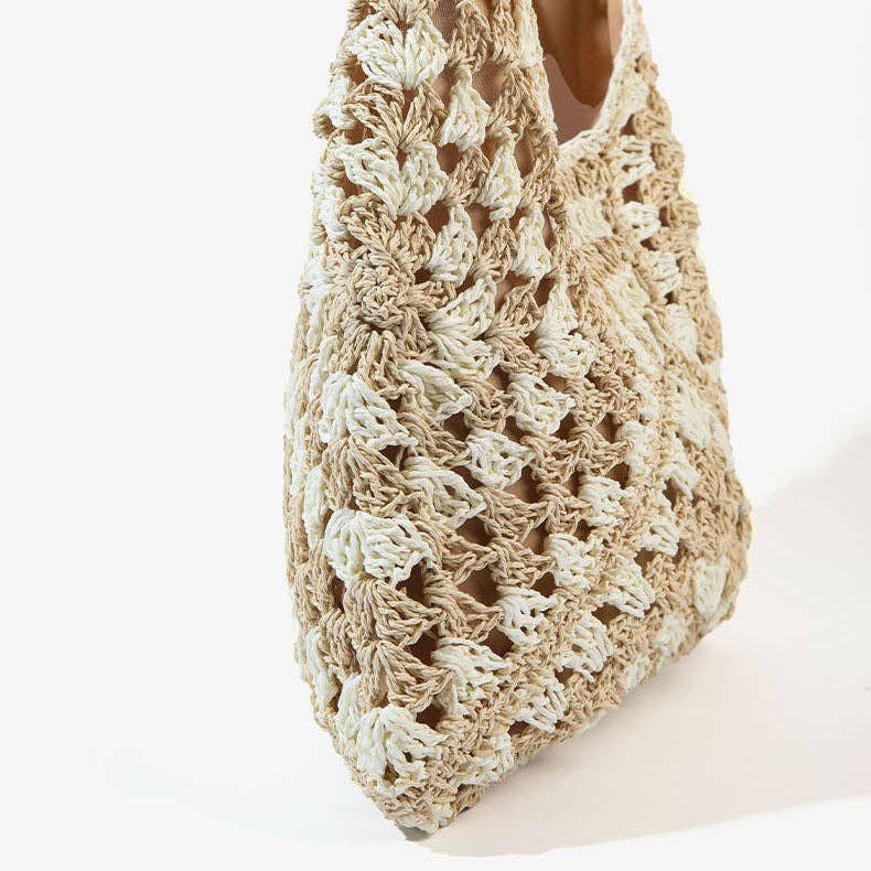 Funkyrel® Atzbranding Limited - Wholesale Beach Bag - Paper Rope Woven Beach Bag with Block Design5