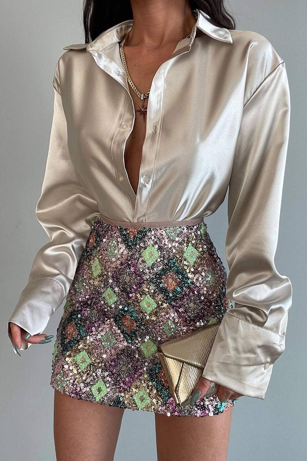 Queen Fashion – wholesale Blus - Dam – Slag långärmad lös temperament knappskjorta4