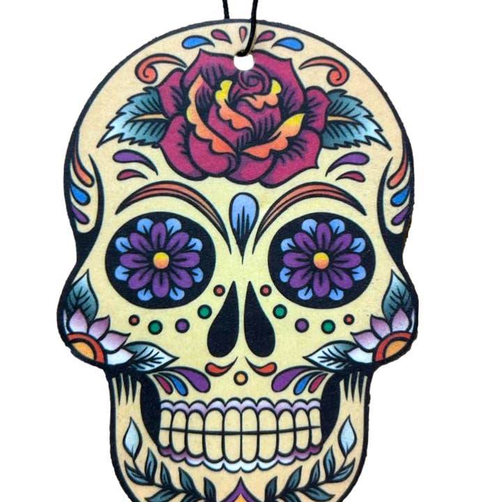 Day Of The Dead Skull Air Freshener Pack of 12 for wholesale by Fresh Fresheners