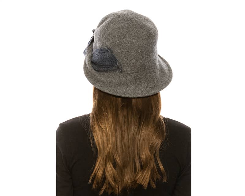 DNMC - Wholesale Cloche Hat - Women's - Shapeable Wool Cloche W/ Bow - 3 Colors5