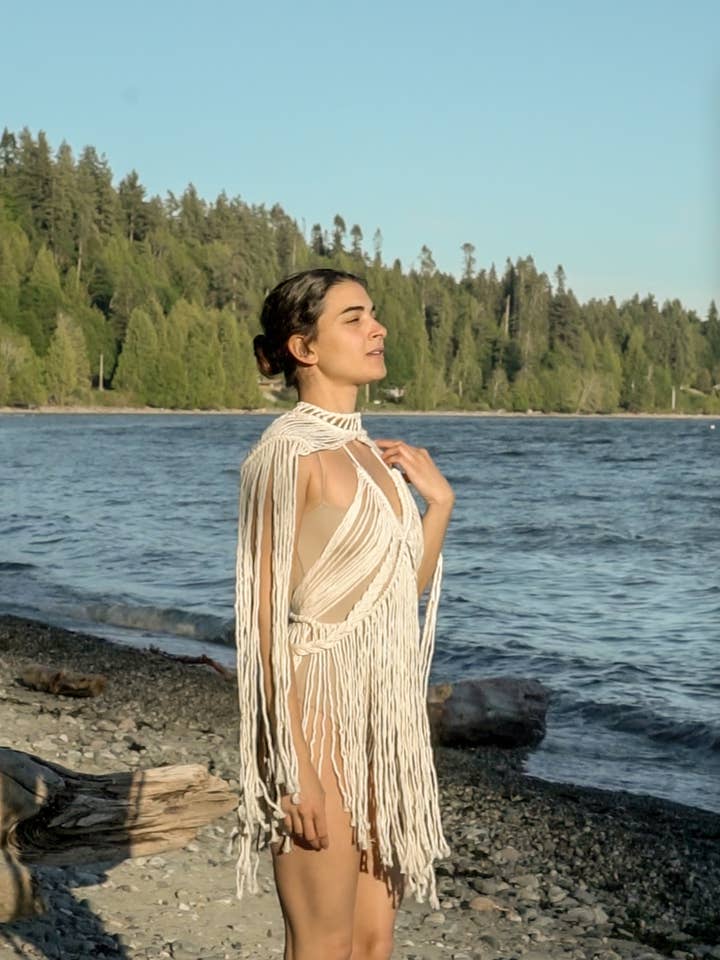 AstraWander – wholesale Swim cover-up – Women’s – Red Aphrodite Macrame Dress3