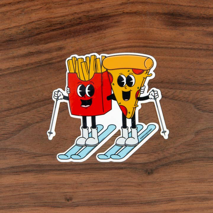 Ski House Games - Wholesale Sticker - Pizza + French Fry Ski Sticker2