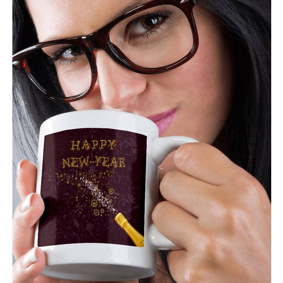3dRose – wholesale Coffee mug – 3dRose, Image of Champagne Bottle Top, Stars, Curls, Glitter, Happy New Year, Mug9