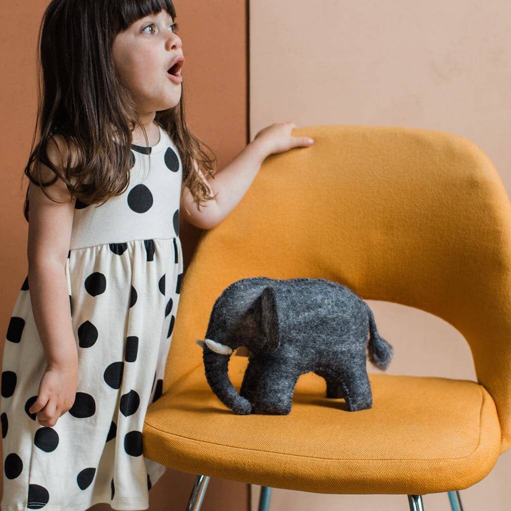 MULXIPLY - Venta al por mayor Peluche - Niños y bebés - Elefante fieltrado a mano | Grande4