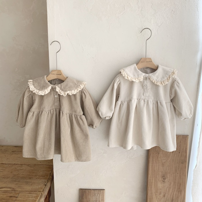 Annie & Charles - Wholesale Dress - Kids - Annie & Charles® corduroy cotton dress with collar CLARY5