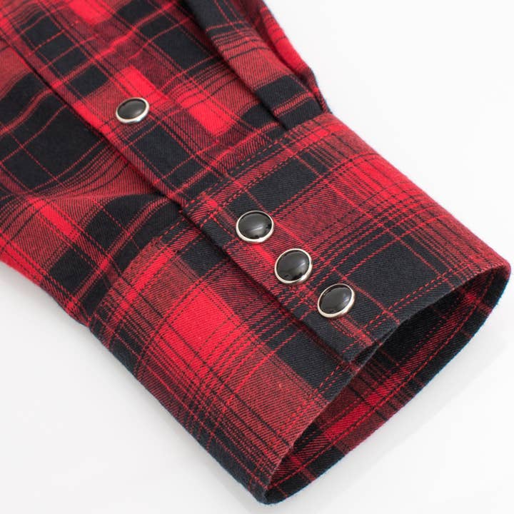 Rodeo Clothing - Wholesale Button Down Shirt - Men's - Men's Western Long Sleeve Flannel Shirts With Snap Buttons