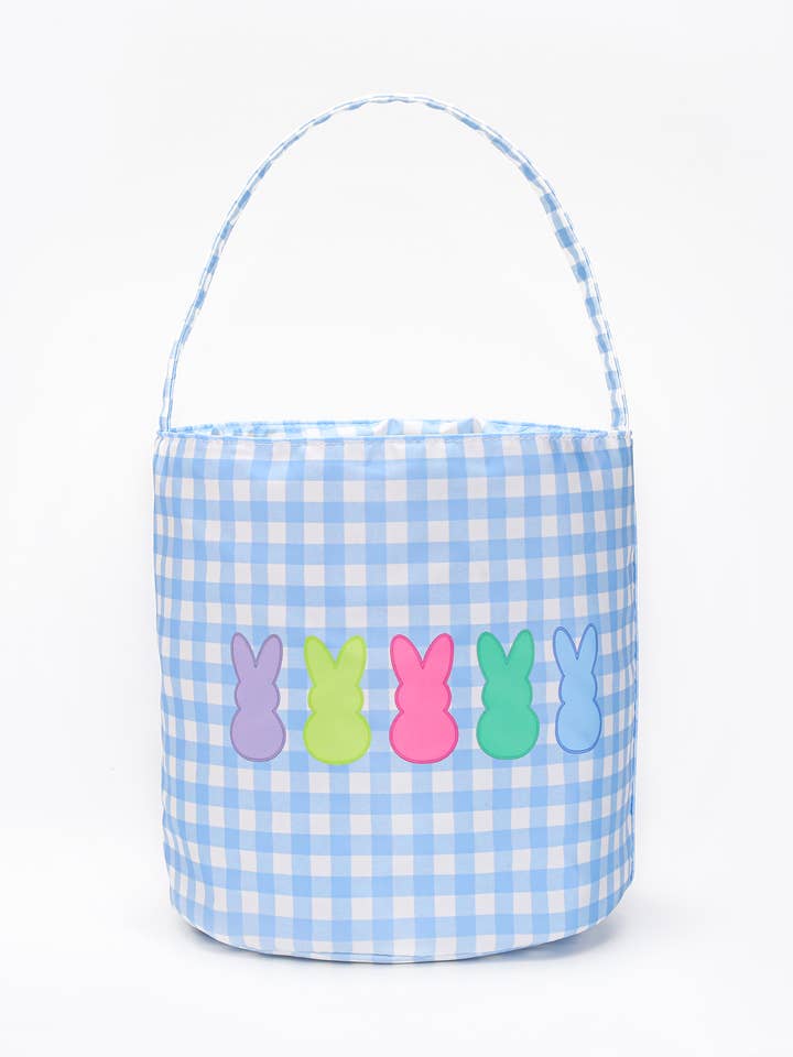 Boys Rabbit Print Checked Easter Basket for wholesale by sassy kids palace