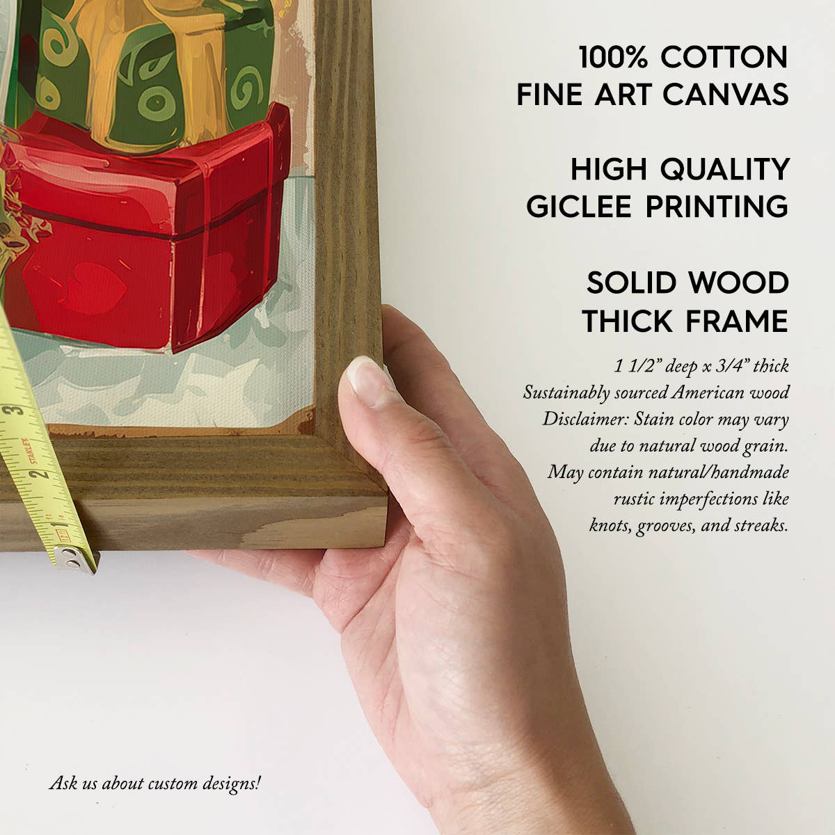 Hangout Home - Wholesale Art Print - Frosty's Holiday Market - Christmas Canvas Sign - Wood Frame1