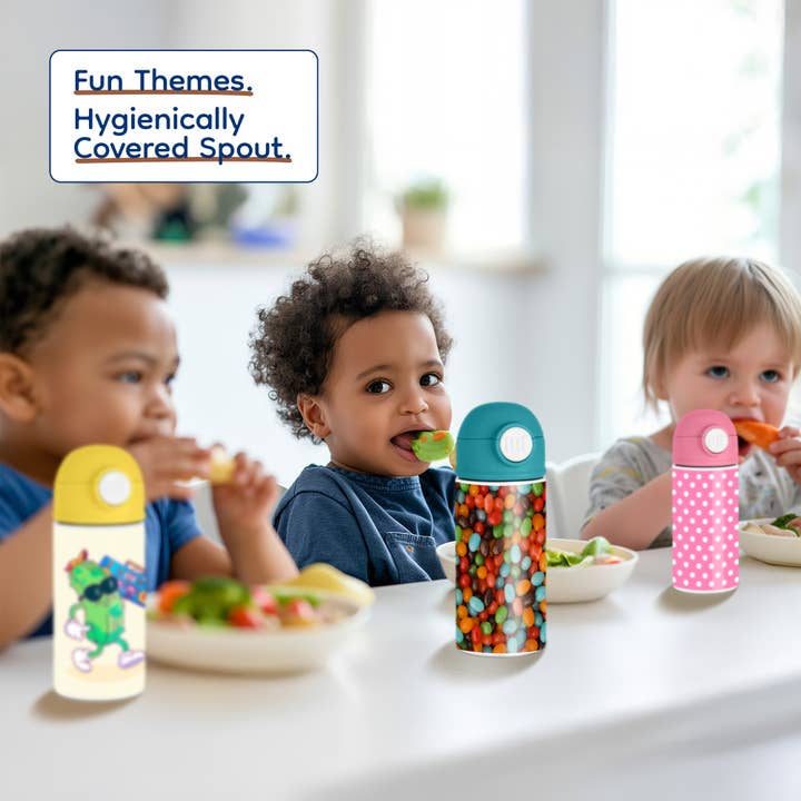 3dRose - Wholesale Water bottle - 3dRose, Colorful assortment of jelly bean candy, sweets - LI11 BJA0003 - Jaynes Gallery, Kids Water Bottle4