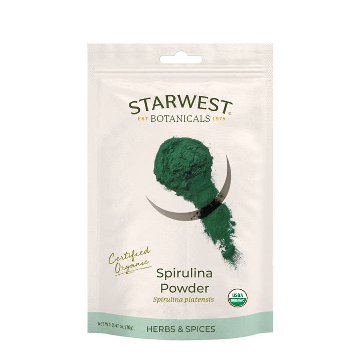 Spirulina em Pó Orgânico Eco-Amigável (Conjunto de Seis Bolsas de 2,47 oz) por atacado de Starwest Botanicals