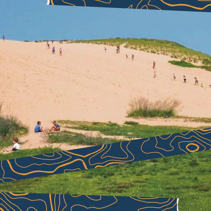 Cinta Washi Topográfica: Azul y Amarillo/ La Escalada de Dunas para venta al por mayor de Cassava & Rye