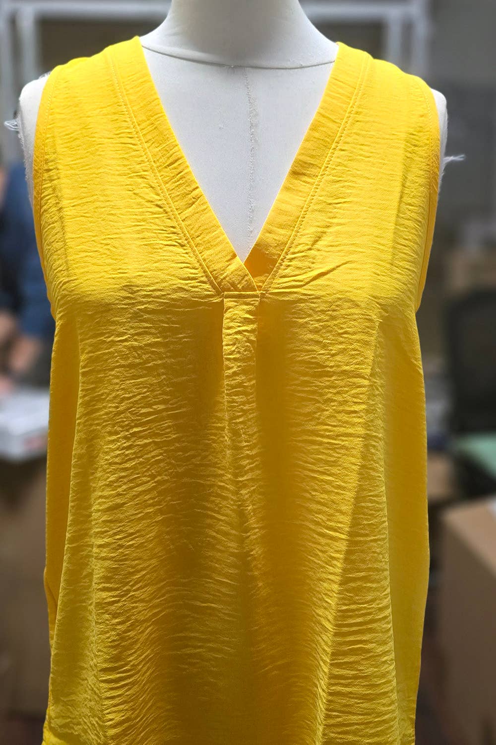 FSL Apparel - Wholesale Blouse - Women's - ST1560 - SOLID WOVEN V-NECK WORK WEAR CASUAL TOP20