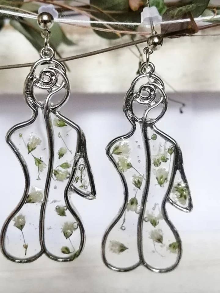 Female Figure Silver Earrings for wholesale by Paige Alexander