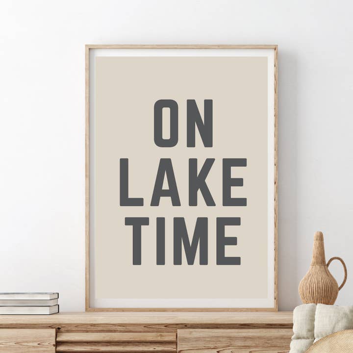 On Lake Time | Natural Canvas Art Print for wholesale by Red Barn Canvas