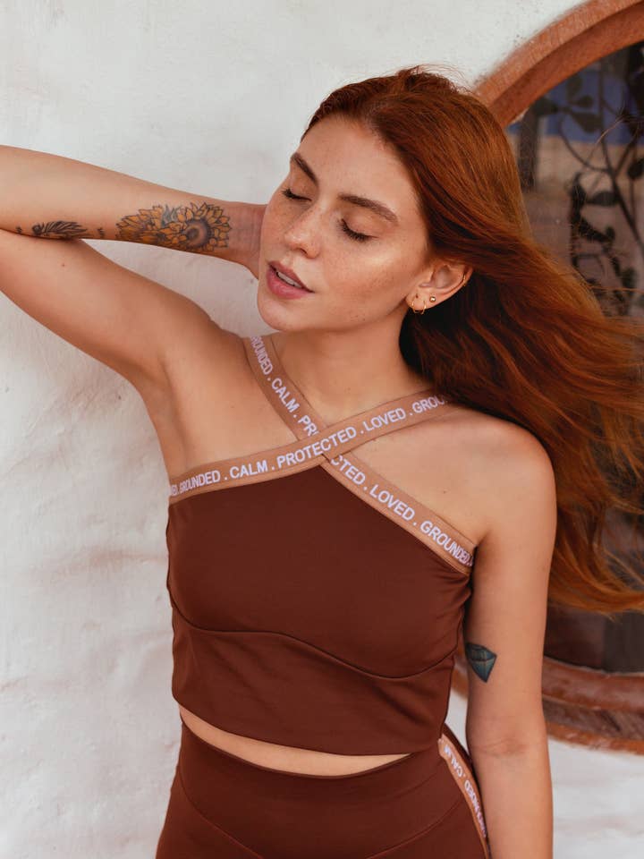 Intentions Eco Bra Tank - Cocoa for wholesale by BUESPARK
