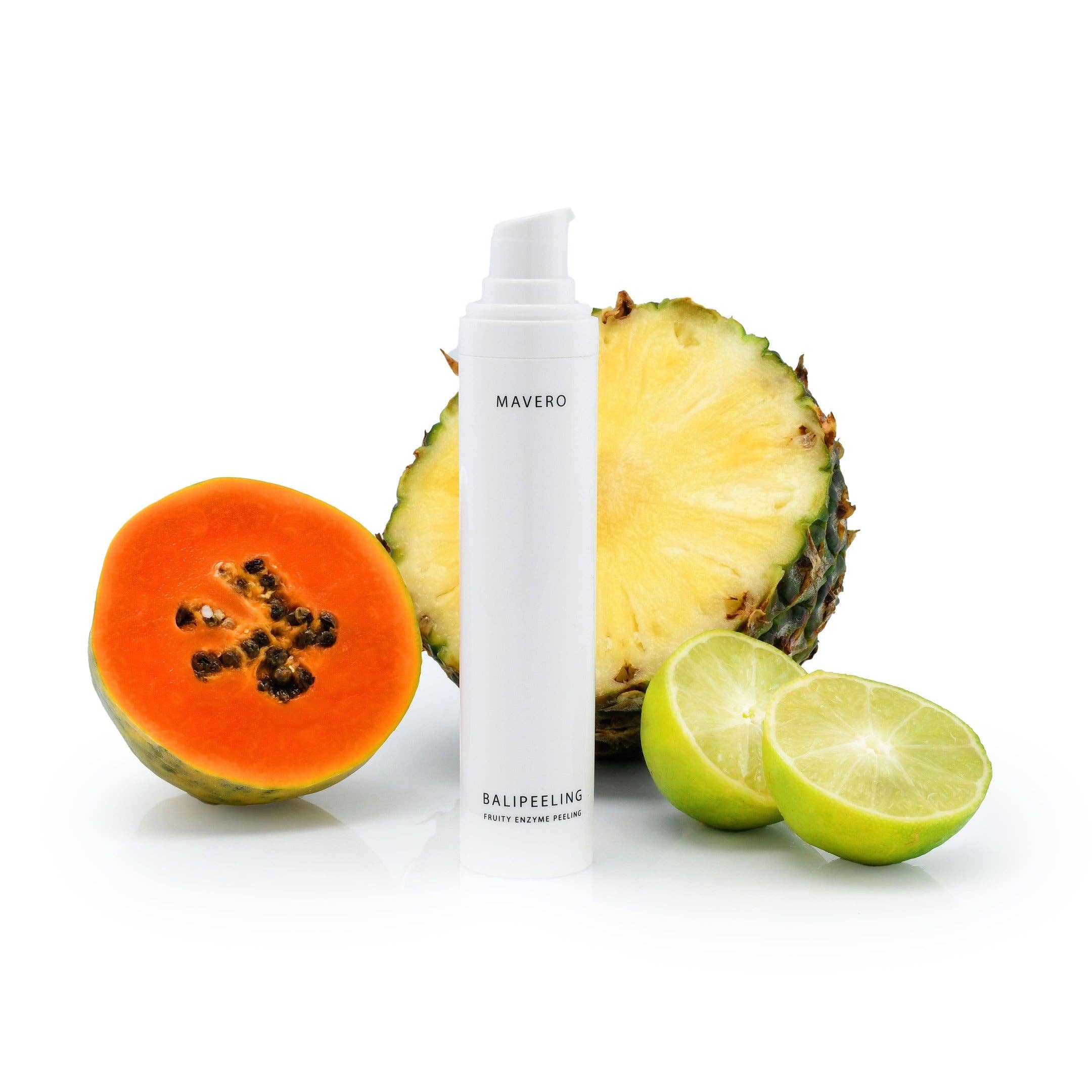 MAVERO COSMETICS – Großhandel Gesichtspeeling – BALIPEELING - Fruchtiges Enzympeeling mit Ananas-Papaya-Lime4