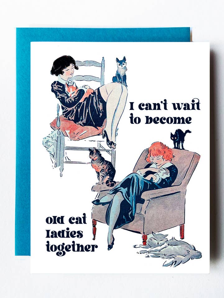 Art Deco Cat Ladies Friendship Card for wholesale by The Twentieth