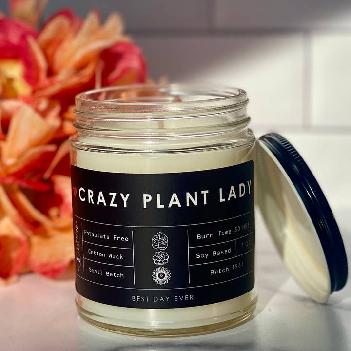 Rambling Caravan - Wholesale Jar/Filled Candle - Crazy Plant Lady Candle11