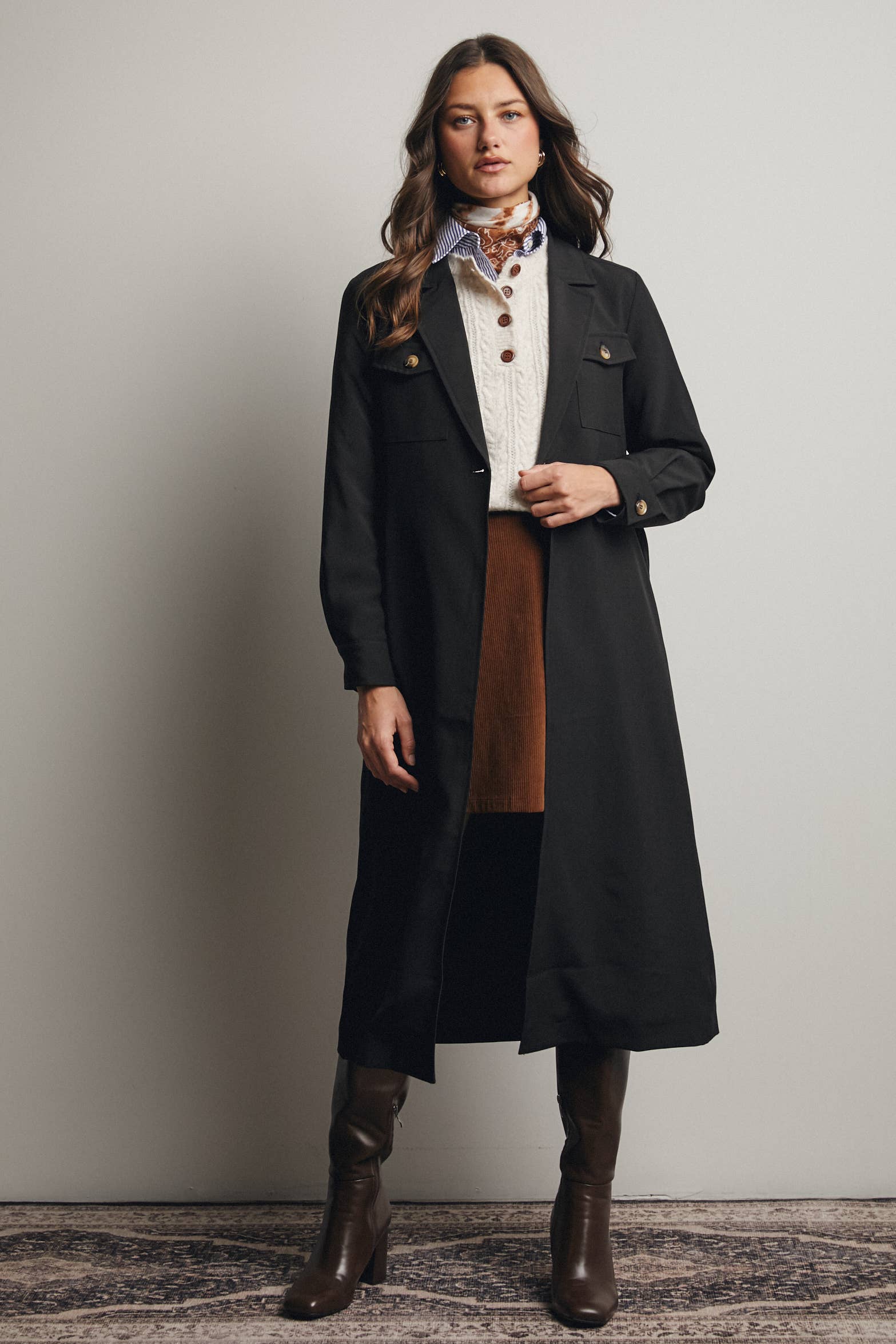 Forte - Vendita all'ingrosso Trench - Donna - Trench con Cintura a Doppia Tasca FJ00062