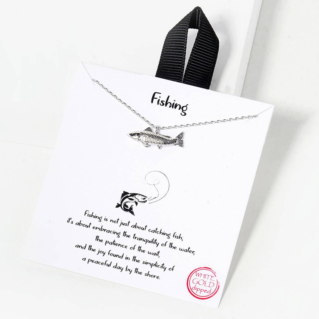Fashion City - Wholesale Pendant/Charm Necklace - 18K Gold White Gold Dipped Fish Necklace3