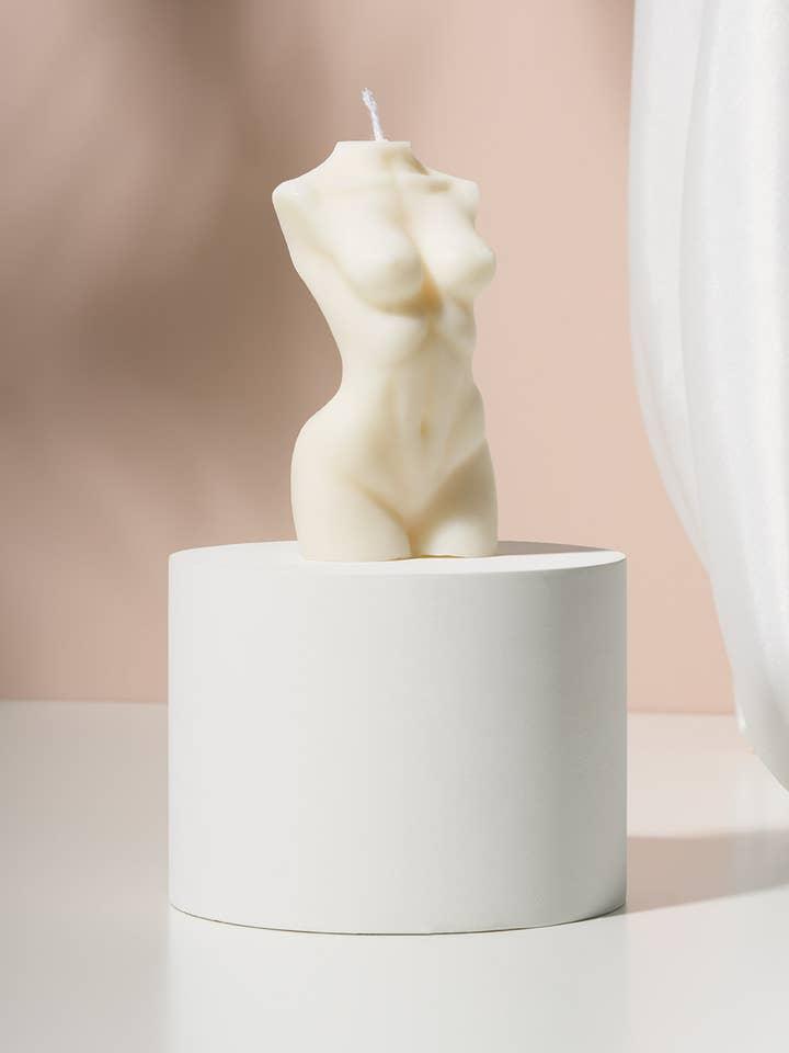 Female Torso Candle - White for wholesale by ByLula