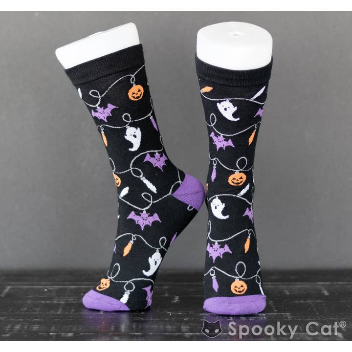Spooky Cat Press - Wholesale Socks - Unisex - Halloween Lights Socks (One Size)