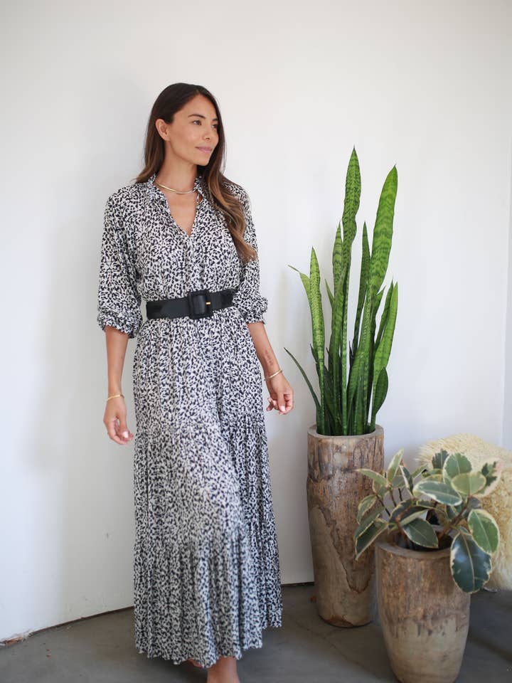 Sienna Maxi - black and white forest for wholesale by Roma Label