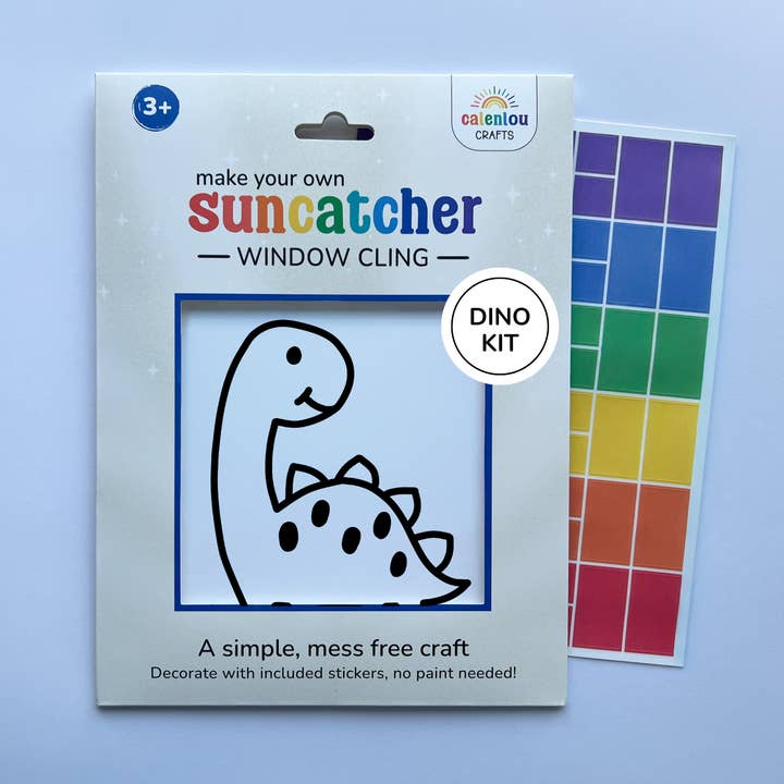 Brontosaurus Suncatcher Sticker Craft Kit for Kids for wholesale by Calenlou Crafts