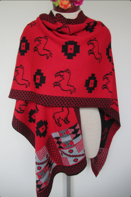 MODA LATINA – wholesale Cape - Dam – Kvinnors stickad ull Ruana vändbar kappa ärmlös7