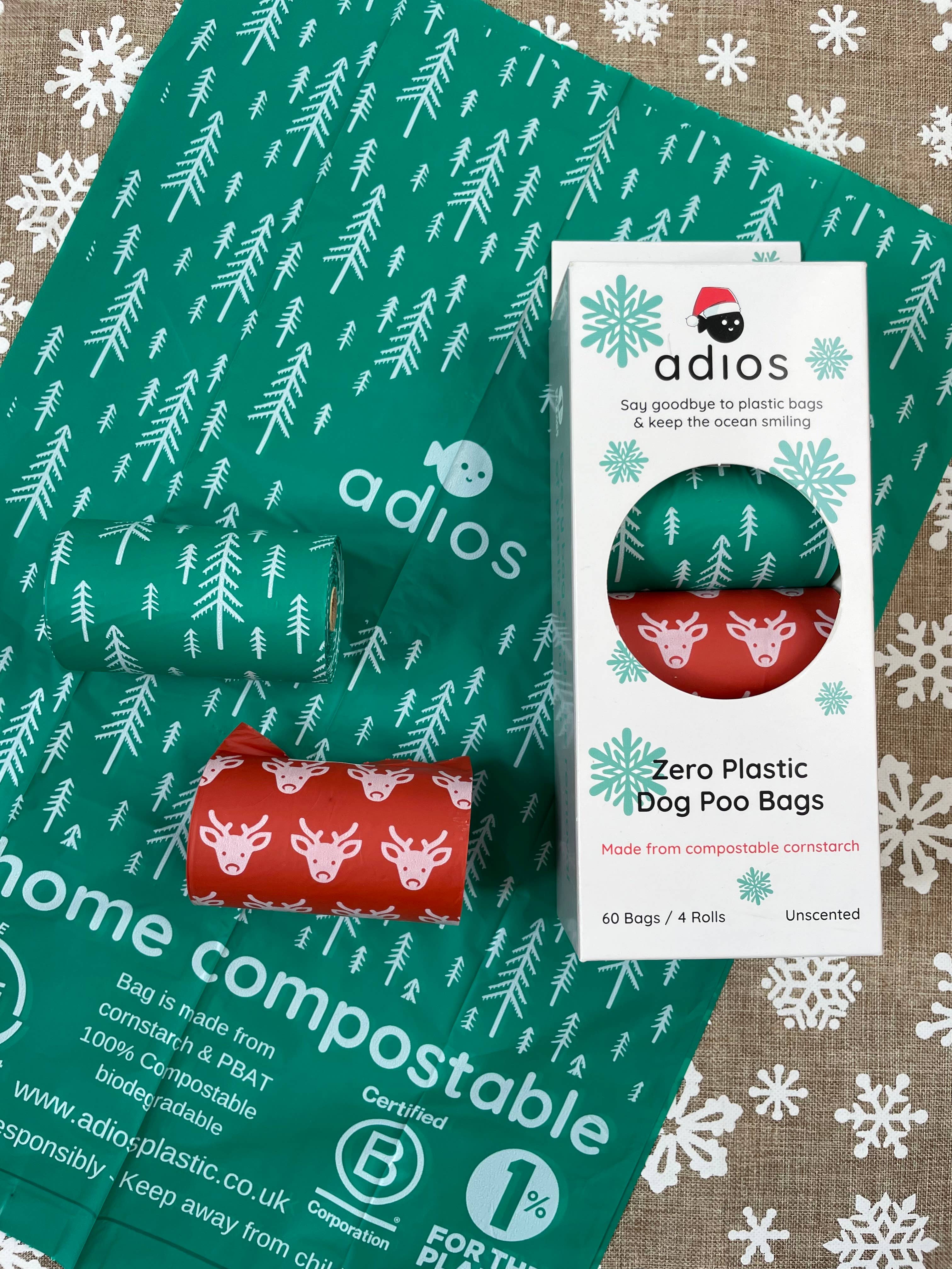 Adios Plastic - Wholesale Pet Poop Bag - Adios - Christmas Compostable Poo Bags (Limited Stock)1