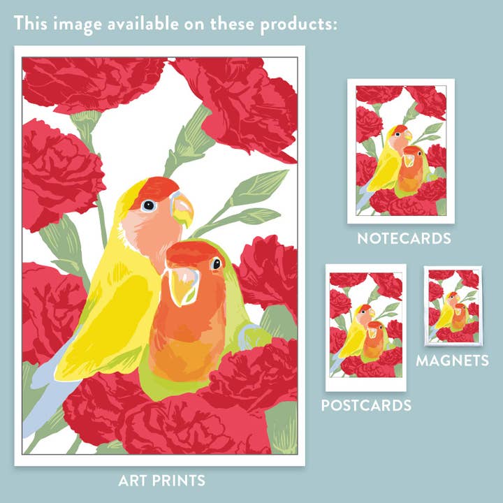 Rigel Paper - Wholesale Love card - RBI-9146 Love Birds & Carnation Flowers Greeting Card2