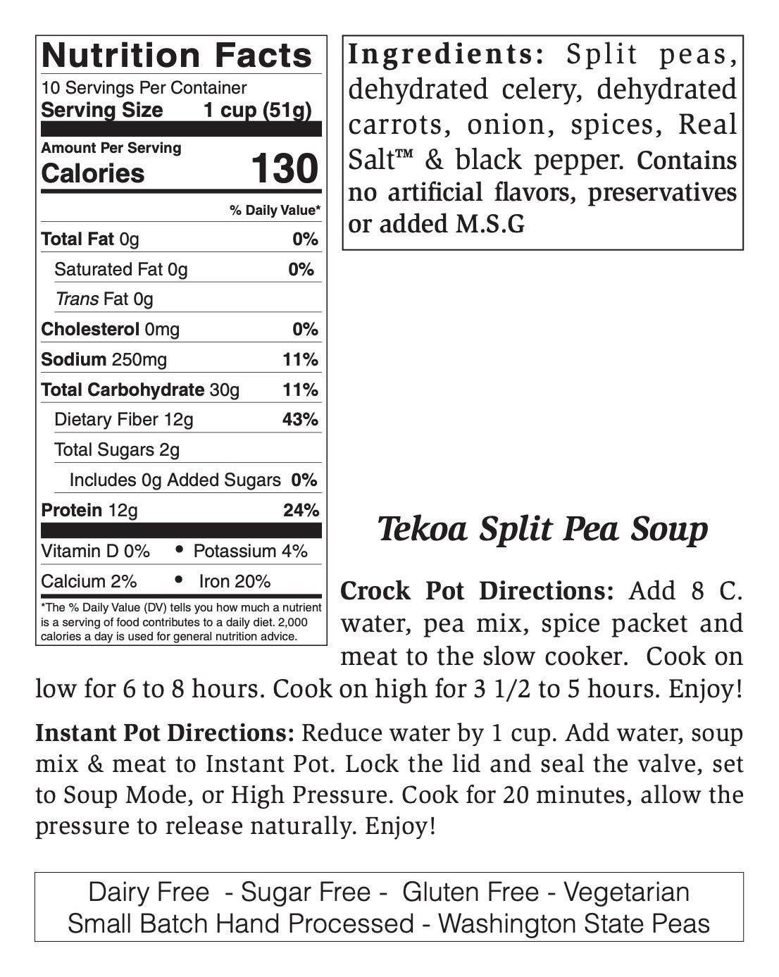 Rill Foods - Vente Soupes - Grand mélange pour soupe aux pois cassés Tekoa3