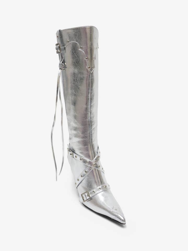 Lemonade Shoes - Wholesale Boots – Women’s - GUNNER - Western Stiletto Boots w/ Studs2