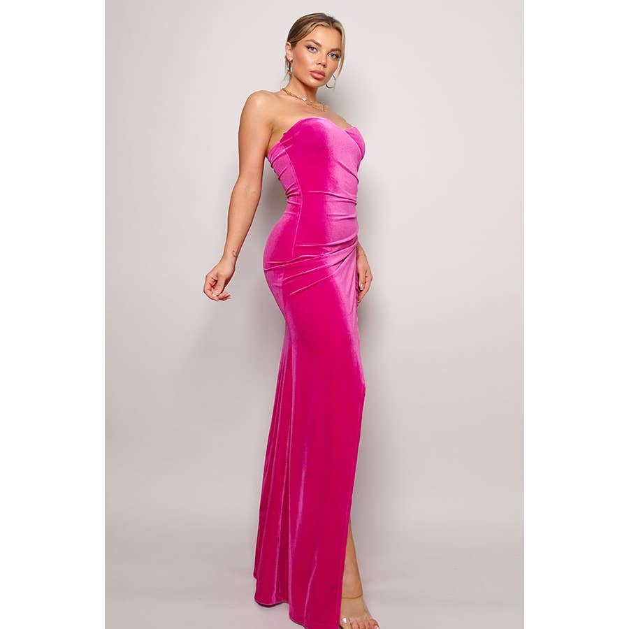 CEFIAN FASHION - Vente Robe de soirée – femme - *ROBE LONGUE EN VELOURS ALL YOURS SWEETHEART POUR LE NOUVEL AN*2