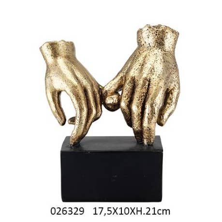 Mãos Douradas Entrelaçadas 'Paixão' 17,5 X 10 X A. 21 cm por atacado de Faye