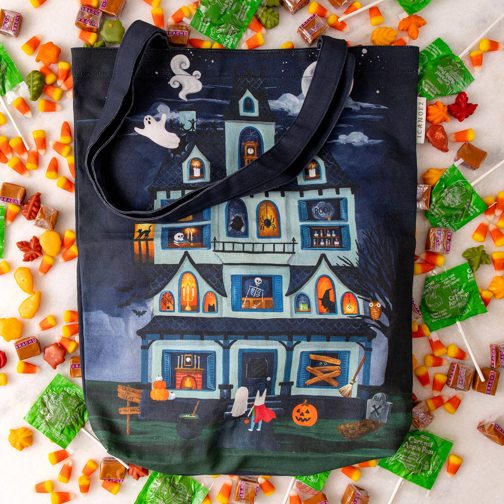 1canoe2 | One Canoe Two Paper Co. - Wholesale Tote Bag - Women's - Halloween House Canvas Tote Bag2