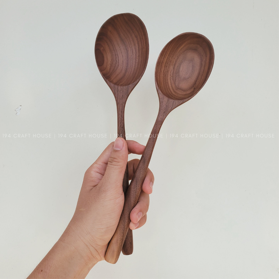 194 Craft House - Wholesale Serving Utensil - Large Walnut Wooden Spoon - Kitchen Serving Utensils11