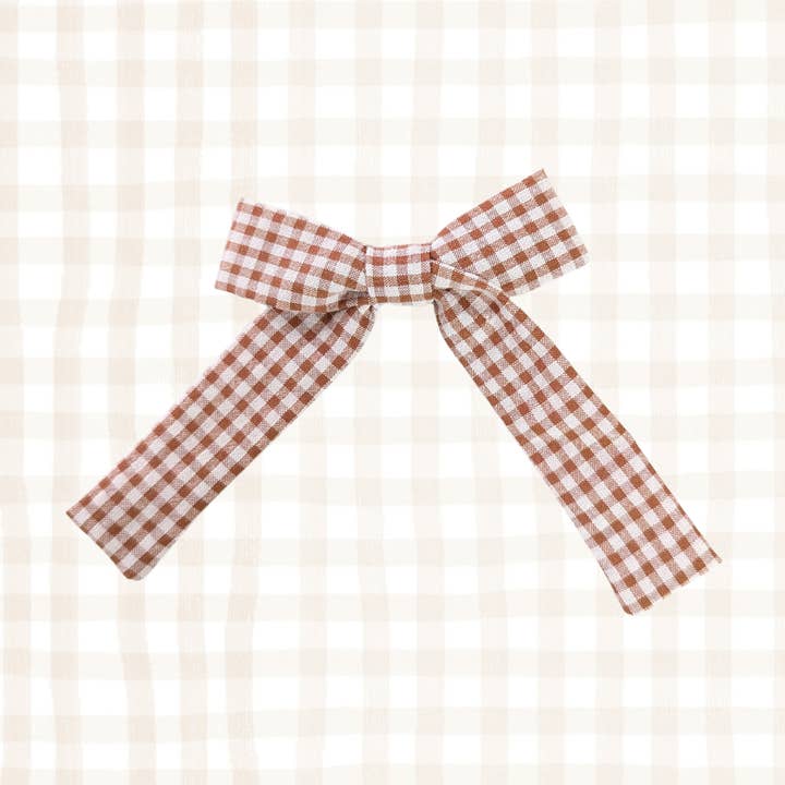 MAXI KNOT CROSS vichy terracotta for wholesale by Tête de Lylotte