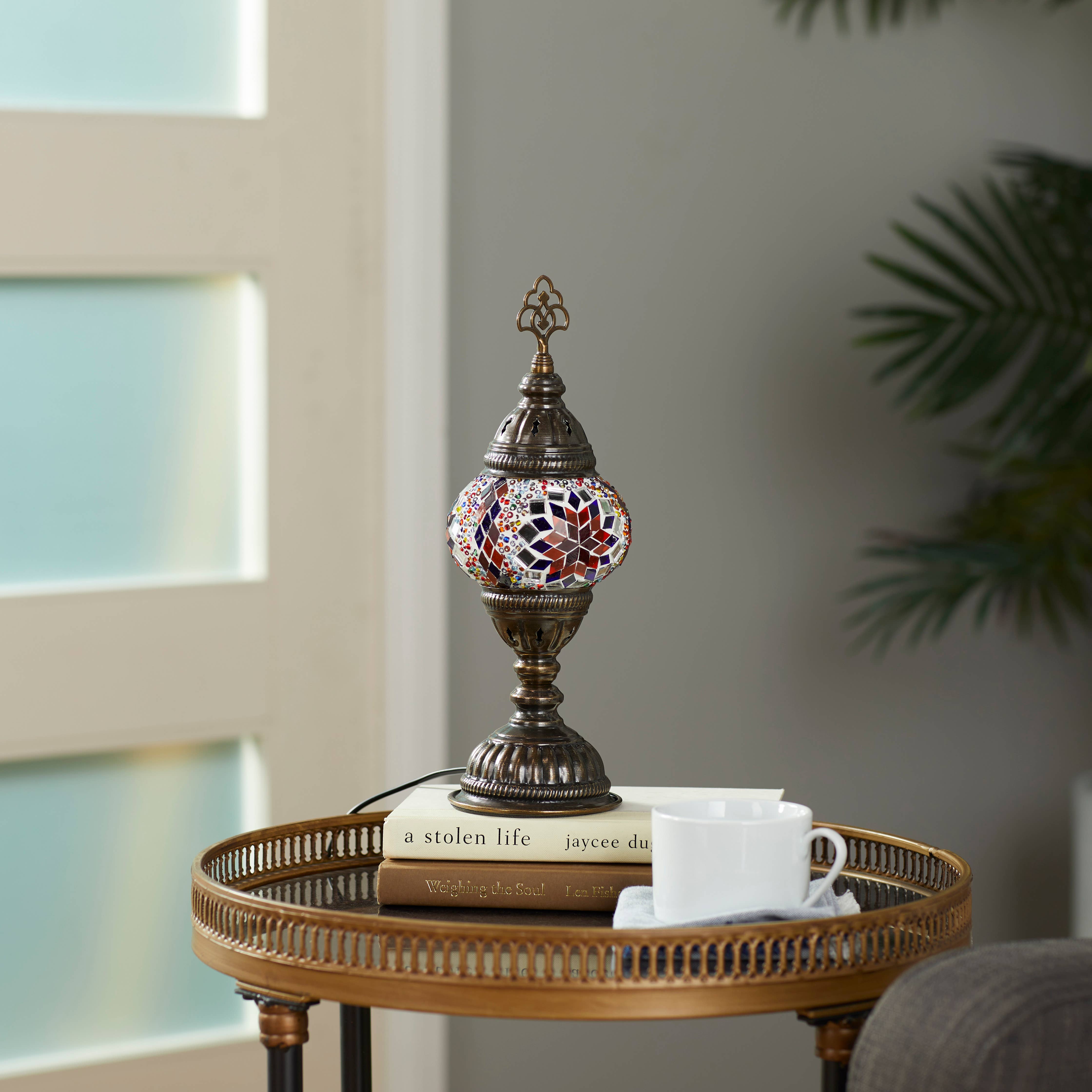 Import Corner - Wholesale Accent/Desk Lamp - 86103: 3" PRESSED MOSAIC SHADE "NIGHTLIGHT" TABLE LAMP0