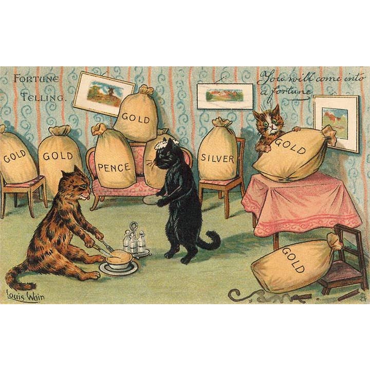 Postal KC-100 Gatos Adivinación para venta al por mayor de Found Image Press