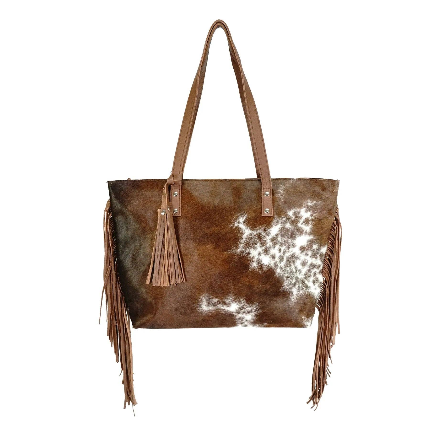 Rodeo - Wholesale Tote Bag - Women's - Genuine leather hair on cowhide women's shoulder bag with fringes0