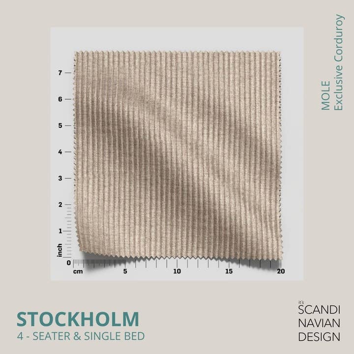 Taupe Canapé-lit 4 places Stockholm Exclusif Velours côtelé Taupe housse amovible et lavable en vente sur Faire3