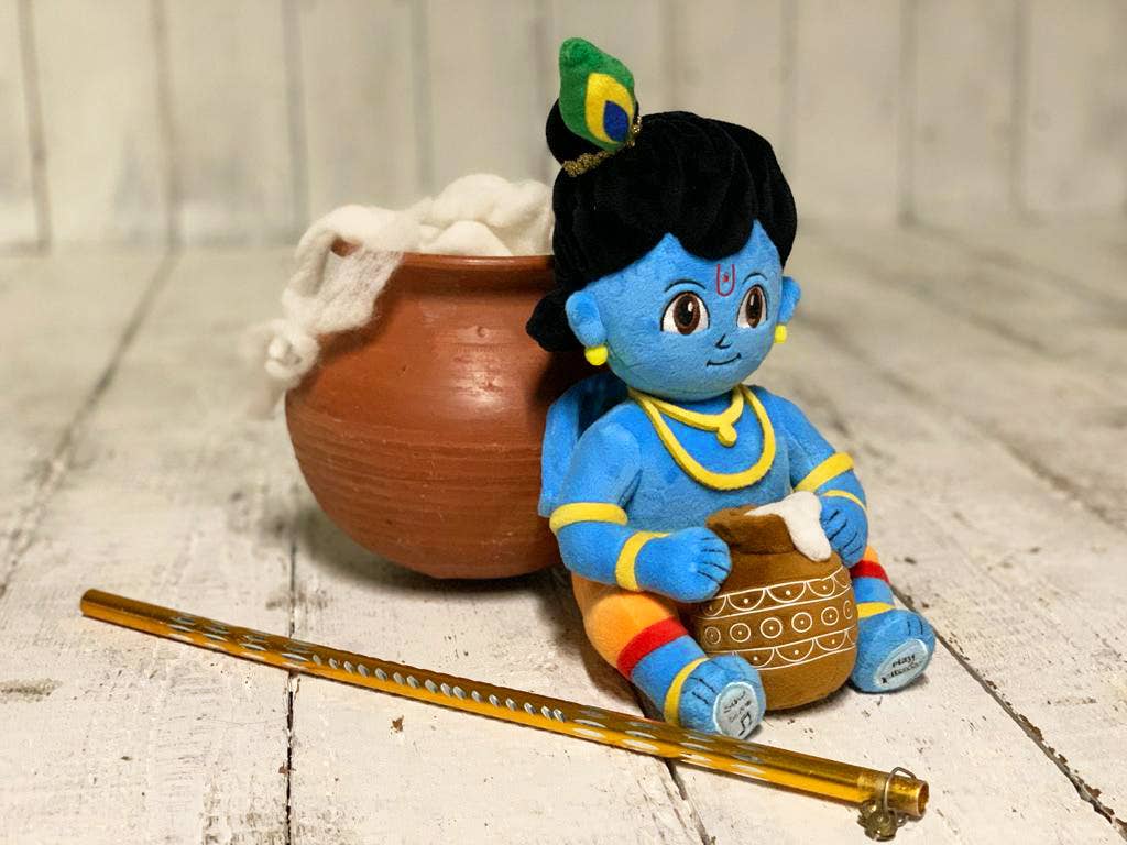 Krishna My Friend Ltd – wholesale Stuffed/plush toy – Kids & baby – Mantra Singing Baby Krishna Plush Toy - Hare Krishna Mantra4