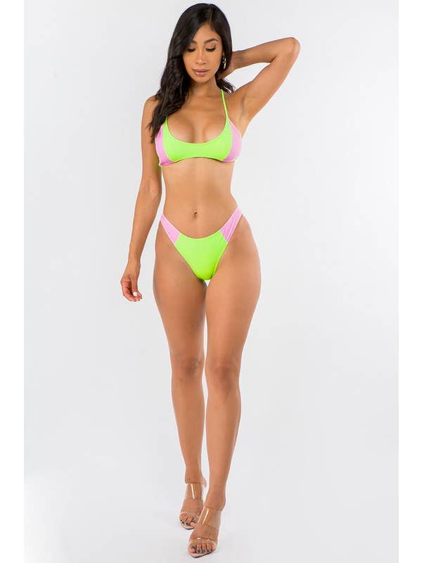 Yira - Wholesale Two Piece Swimsuit - Women's - Neon Chic Two-Piece Bikini Set5
