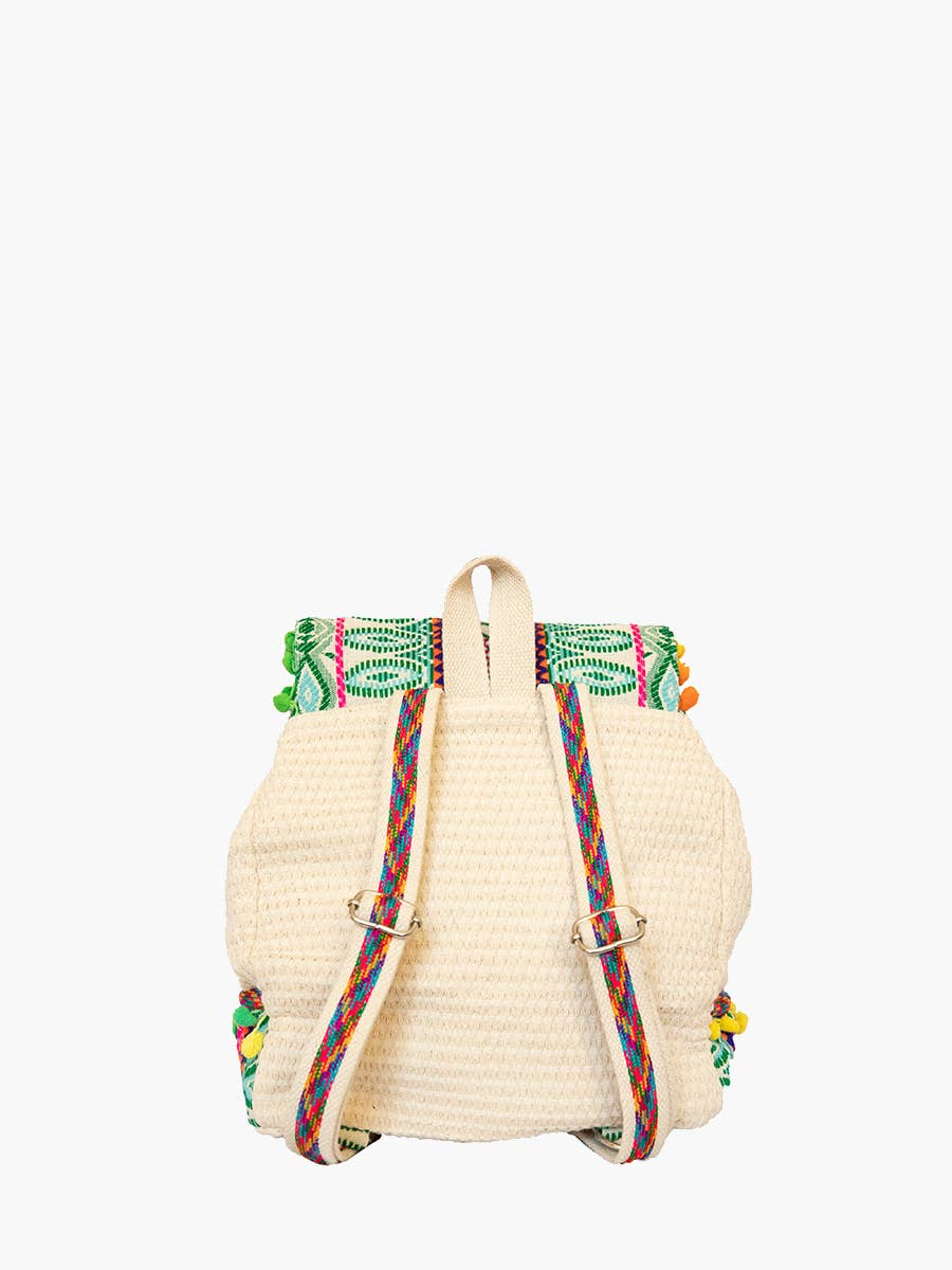 Jen & Co. - Wholesale Backpack - Women's - BP2301 Magdelena Aztec Cotton Backpack w/ Tassels3